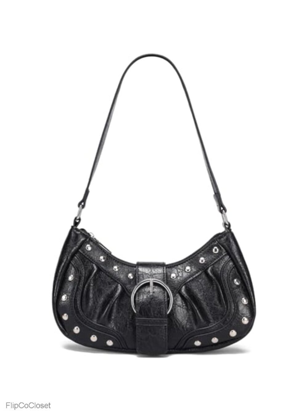 Small Y2K Shoulder Bag Vegan Leather Studded Purse Going Out